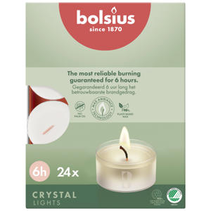 waxinelichtjes Crystal lights (6 branduren) (box van 24)