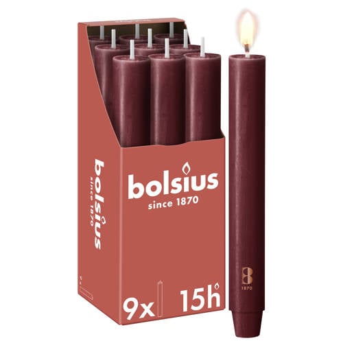 Bolsius brede dinerkaars (Ø3x23 cm) (set van 9) afbeelding