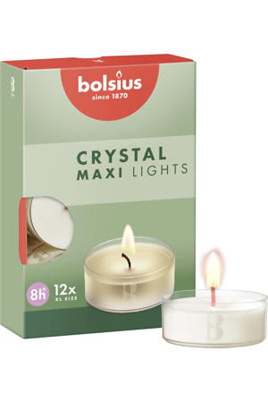waxinelichtjes Crystal lights (8 branduren) (box van 12)