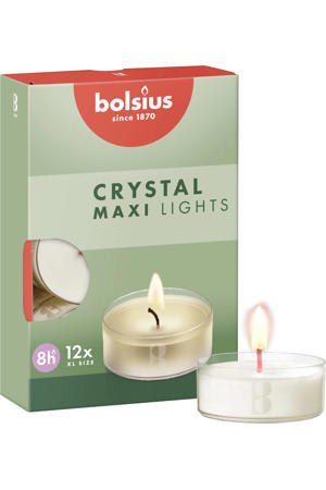 waxinelichtjes Crystal lights (8 branduren) (box van 12)