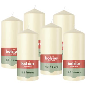 gladde stompkaars  (Ø6,8x13 cm) (set van 6)
