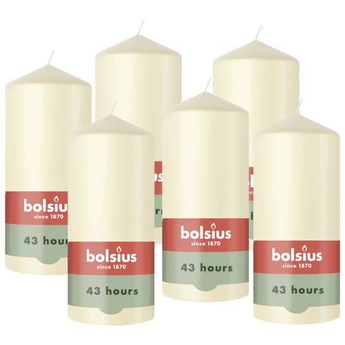 Bolsius gladde stompkaars (Ø6,8x13 cm) (set van 6) afbeelding