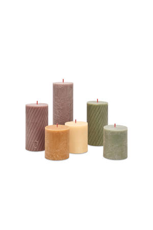 kaarsen Rustiek Nature (set van 6)