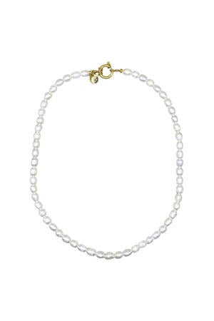 gold plated ketting met parels Boris