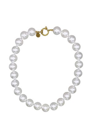gold plated ketting met parels Fred