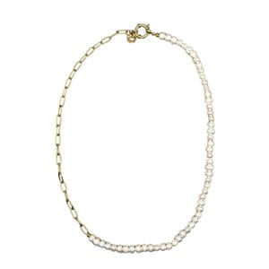 gold plated ketting met parels Flint
