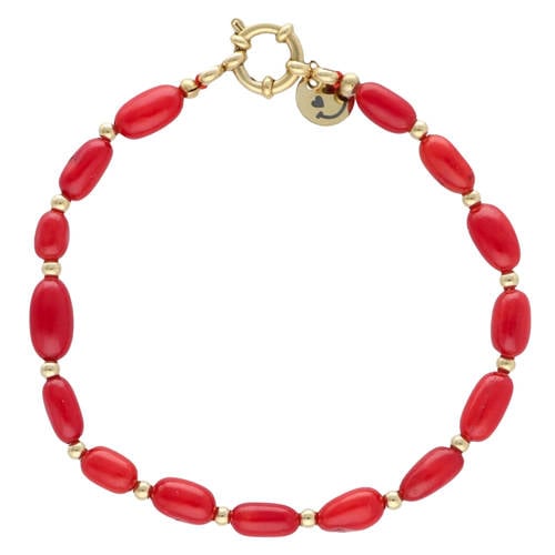 Bonnie Studios gold plated armband Tommy Wild rood afbeelding