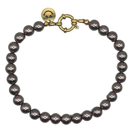 Bonnie Studios gold plated armband Brown Pearl afbeelding