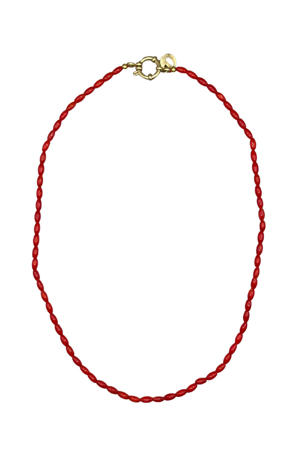 gold plated ketting Tommy Coral rood
