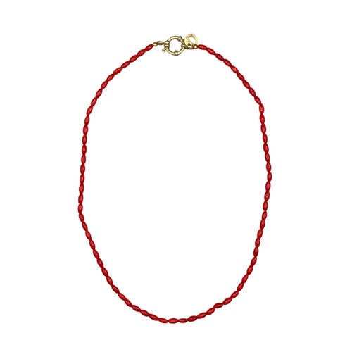 Bonnie Studios gold plated ketting Tommy Coral rood afbeelding