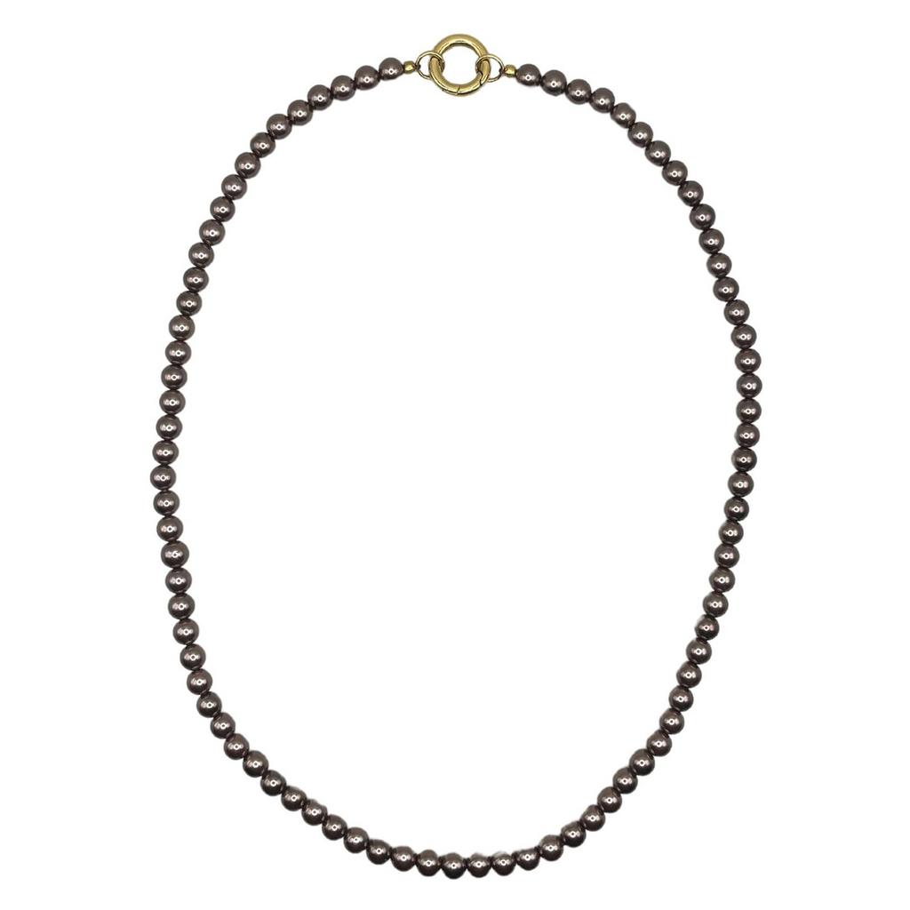 Bonnie Studios gold plated ketting Brown Pearl