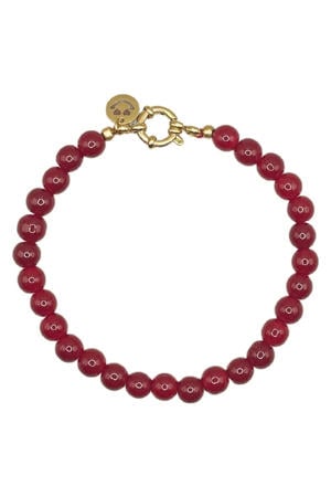 gold plated armband Noah rood