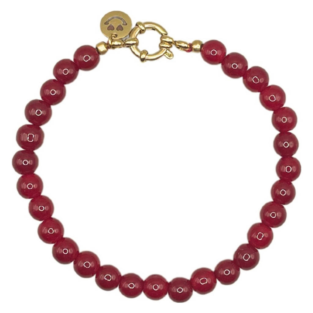 Bonnie Studios gold plated armband Noah rood