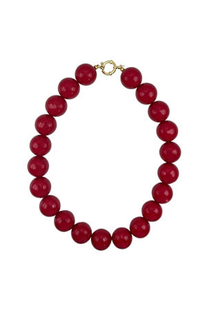 gold plated ketting Wilma bordeauxrood