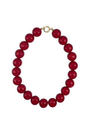 gold plated ketting Wilma bordeauxrood