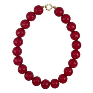 gold plated ketting Wilma bordeauxrood