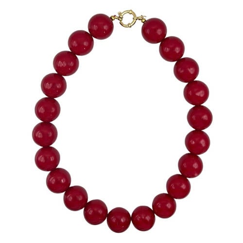 Bonnie Studios gold plated ketting Wilma bordeauxrood afbeelding