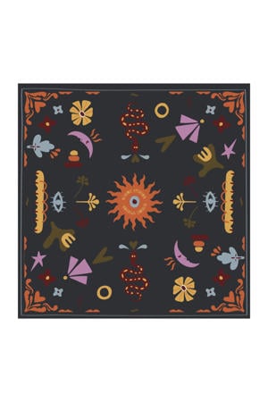 bandana met all-over print donkerblauw