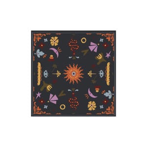 bandana met all-over print donkerblauw
