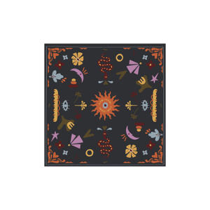 bandana met all-over print donkerblauw