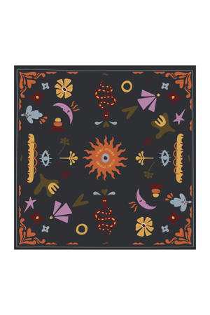 bandana met all-over print donkerblauw