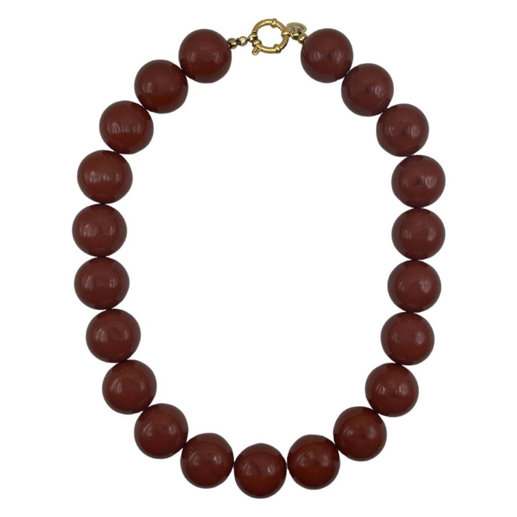 Bonnie Studios gold plated ketting Wilma donkerbruin
