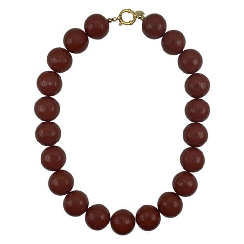 Bonnie Studios gold plated ketting Wilma donkerbruin afbeelding