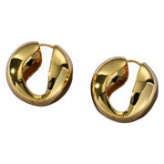 thumbnail: Bonnie Studios gold plated oorbellen Bold Hoops goudkleurig