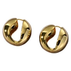 gold plated oorbellen Bold Hoops goudkleurig
