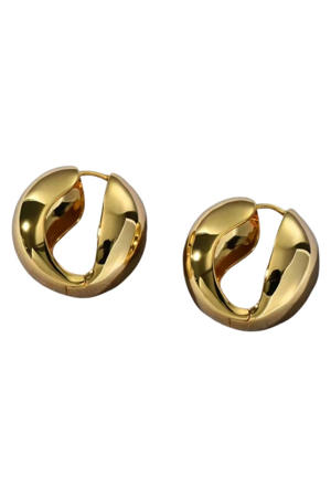 gold plated oorbellen Bold Hoops goudkleurig
