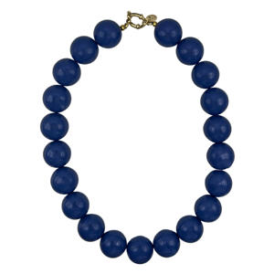 gold plated ketting Wilma donkerblauw