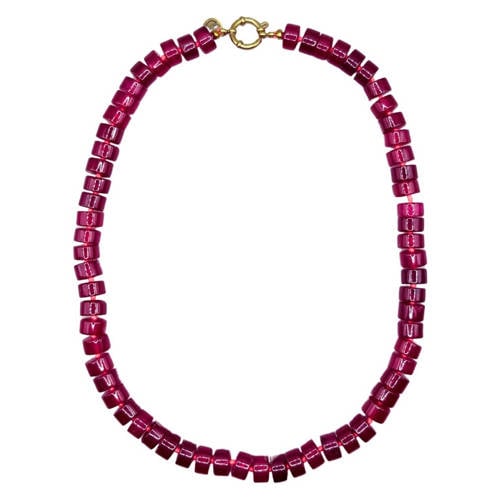 Bonnie Studios gold plated ketting Phil bordeauxrood afbeelding