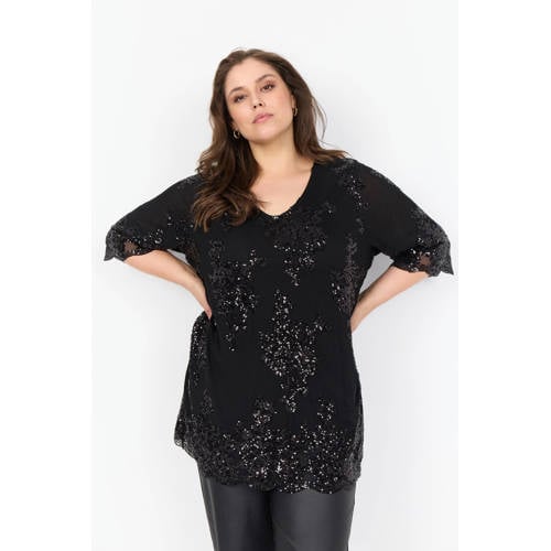 Wasabiconcept glitter top zwart met pailletten afbeelding