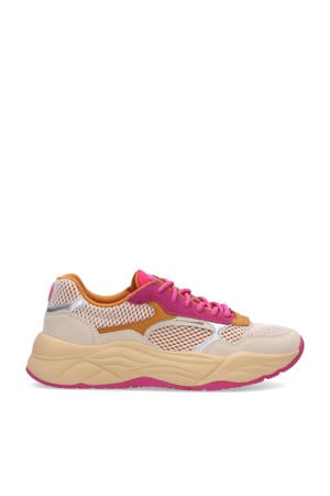 Celest chunky suède sneakers beige/roze