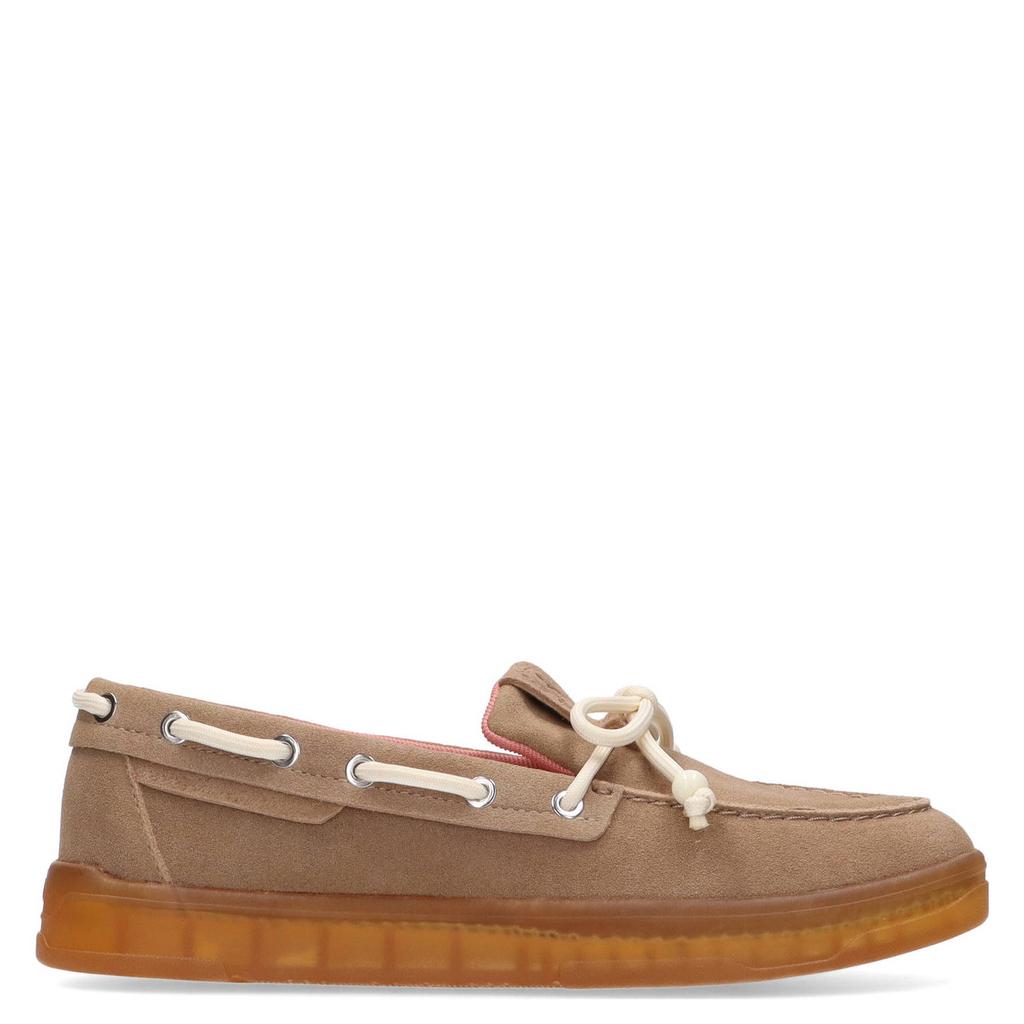 Beige dames Scotch & Soda Nixie suède bootschoenen met veters