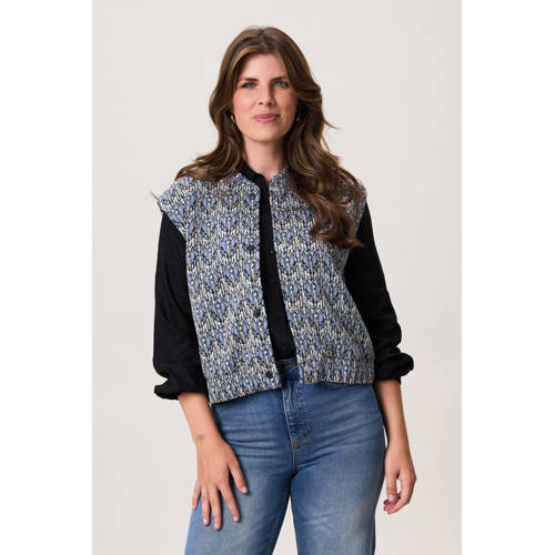 Miss Etam gilet donkerblauw met lurex afbeelding