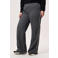 Miss Etam Plus wide leg regular waist pantalon met krijtstreep antraciet