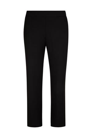 straight regular waist pantalon zwart