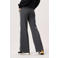 Miss Etam wide leg regular waist pantalon met krijtstreep antraciet