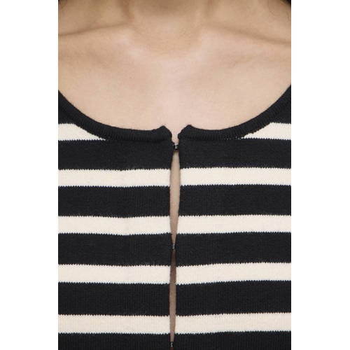 ROUGE EDIT gestreepte gebreid vest zwart afbeelding