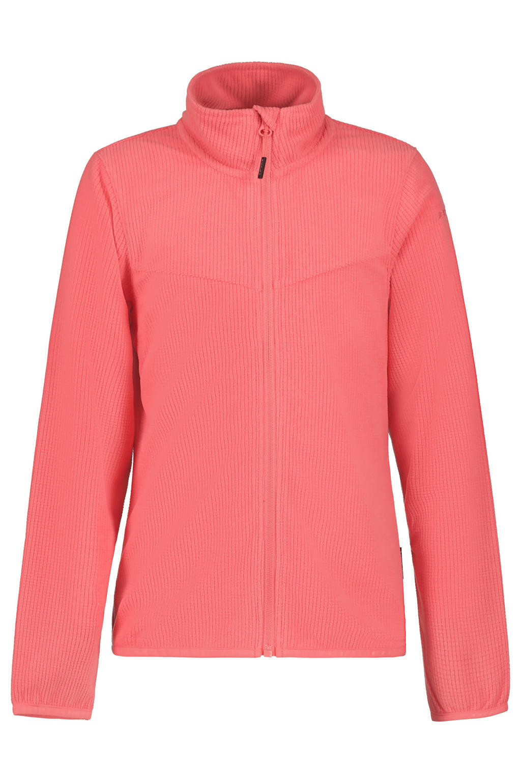 Roze jongens en meisjes Icepeak fleece outdoor vest met effen, lange mouwen, opstaande kraag en ritssluiting