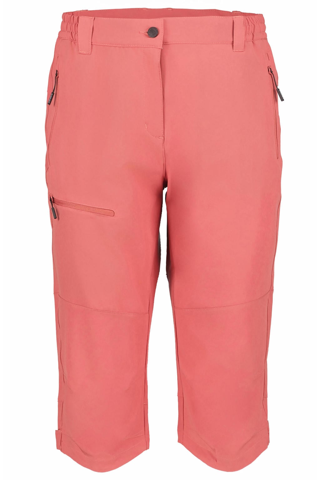 Roze dames Icepeak broek Beattie van polyester met regular fit, regular waist, rits- en drukknoopsluiting en effen