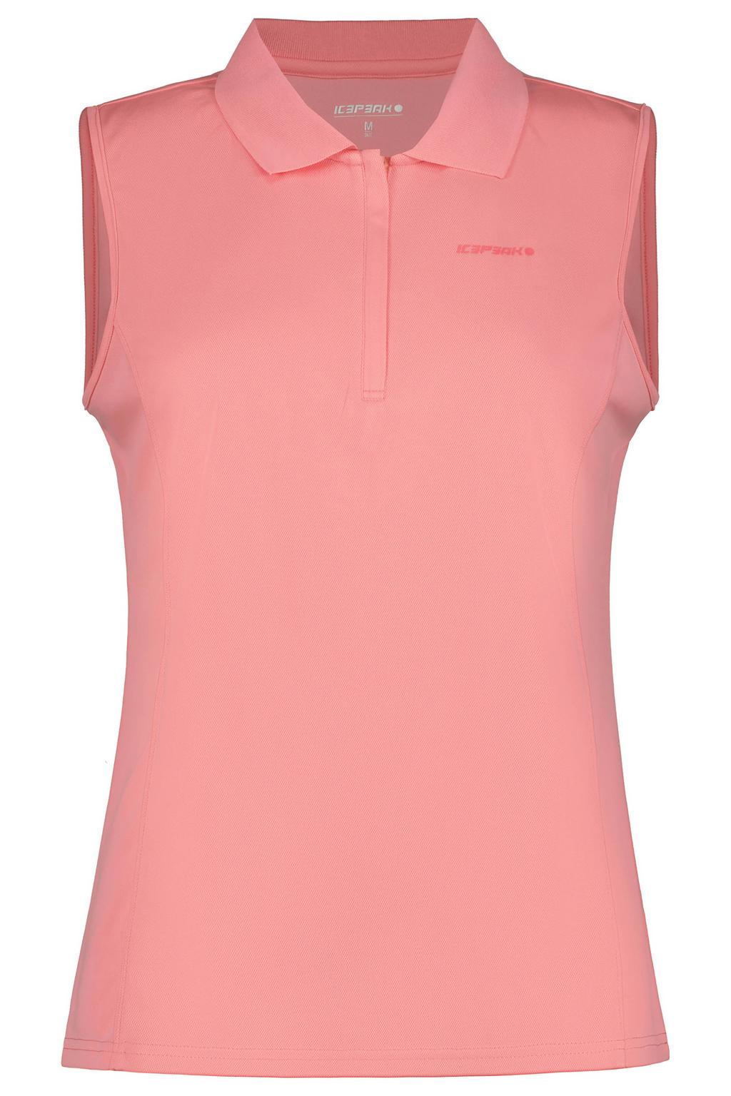 Roze dames Icepeak polo Bazine met effen en halve rits