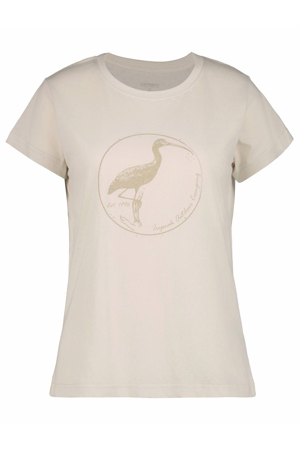 Ecru dames Icepeak T-shirt Mattoon met korte mouwen en ronde hals