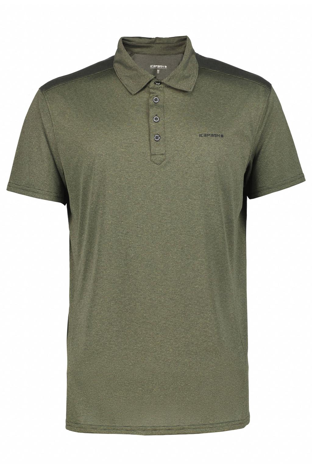 Groene heren Icepeak polo Bridgton met korte mouwen, klassieke kraag en knoopsluiting