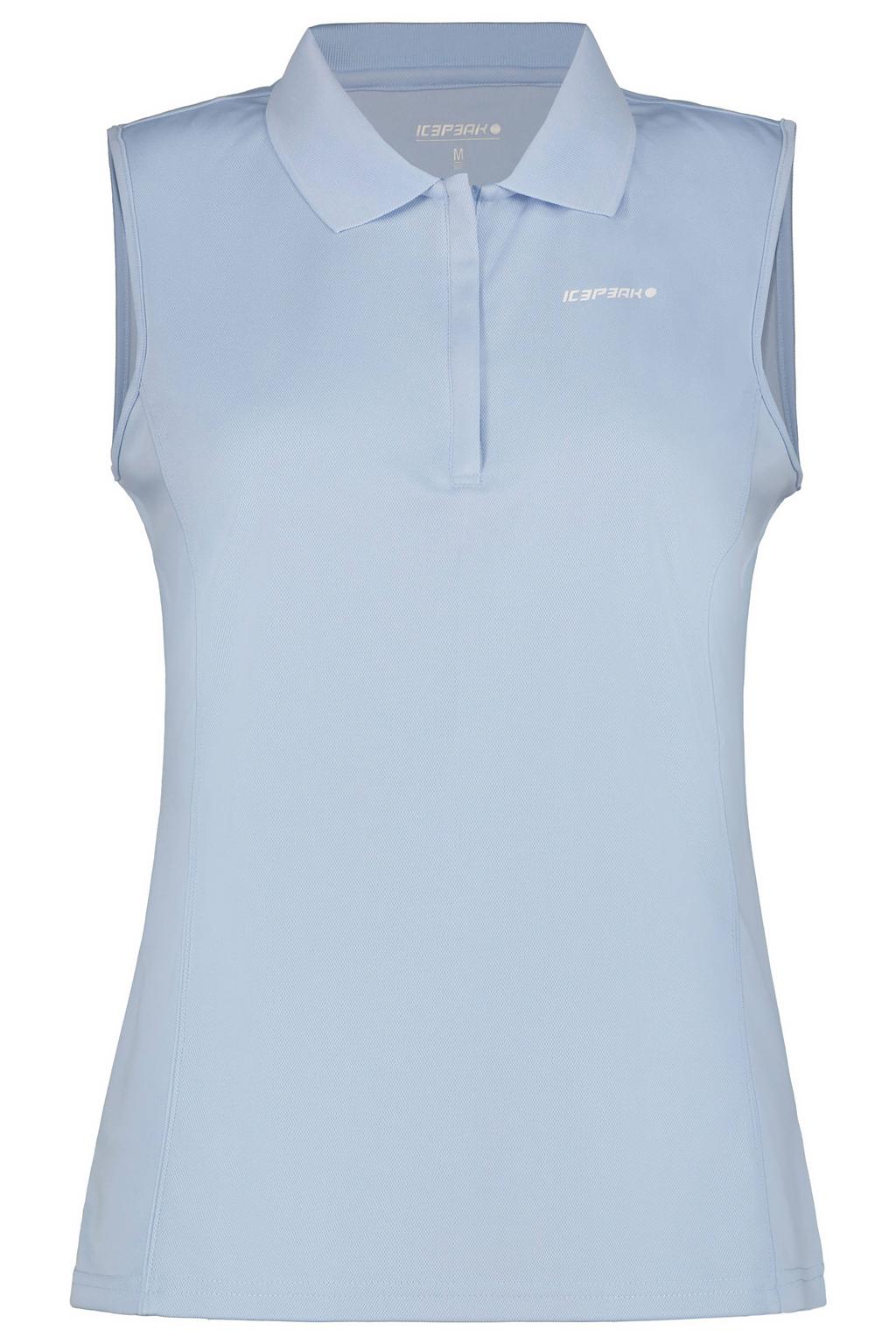 Lichtblauwe dames Icepeak polo Bazine met effen en halve rits