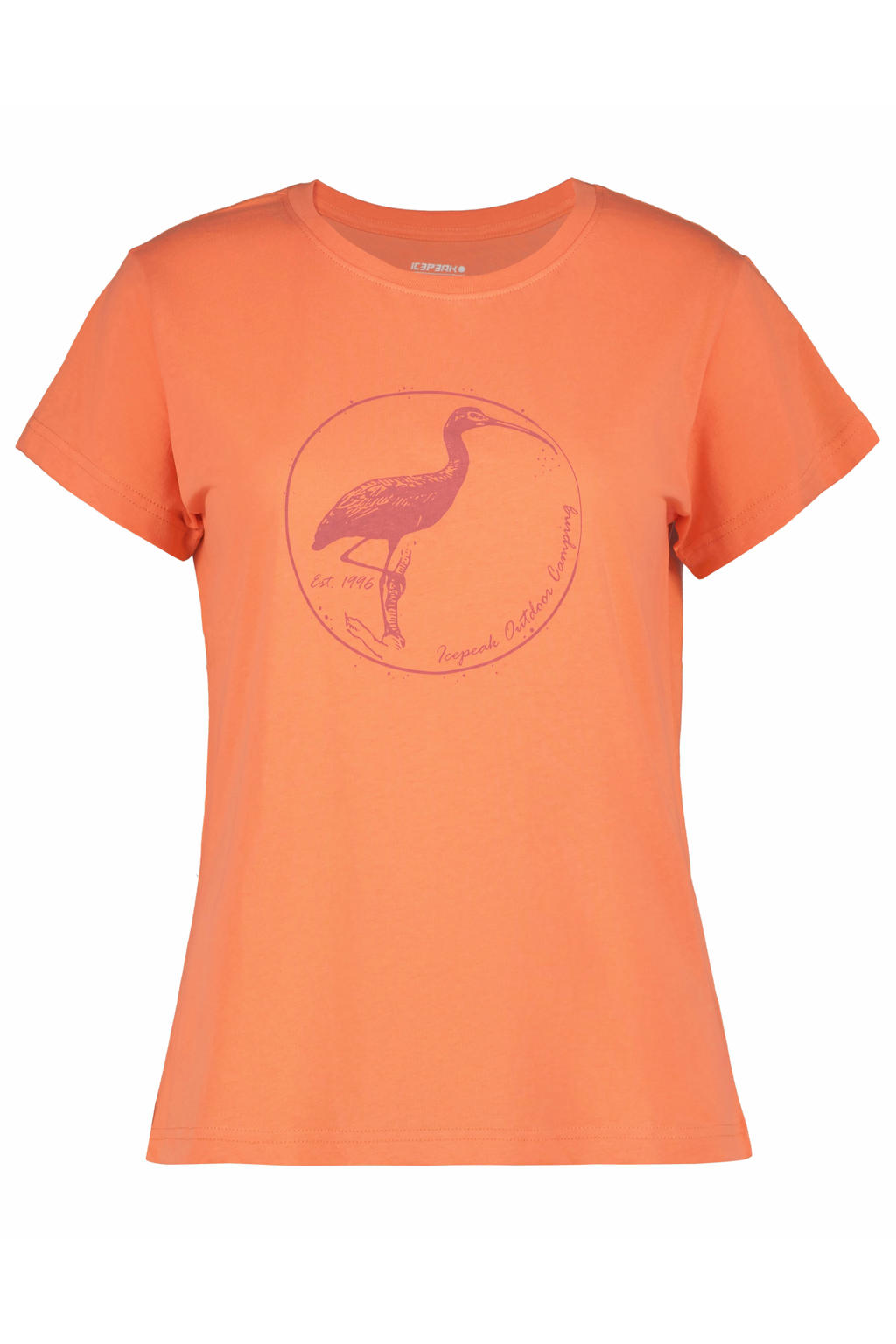 Oranje dames Icepeak T-shirt Mattoon met korte mouwen en ronde hals