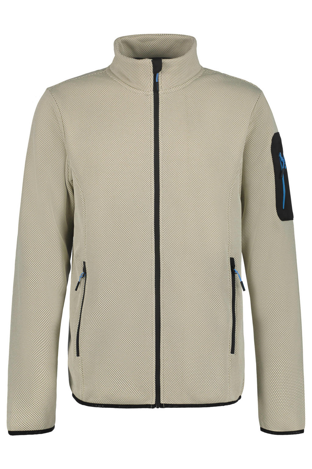 Ecru heren Icepeak outdoor vest met lange mouwen, opstaande kraag en ritssluiting