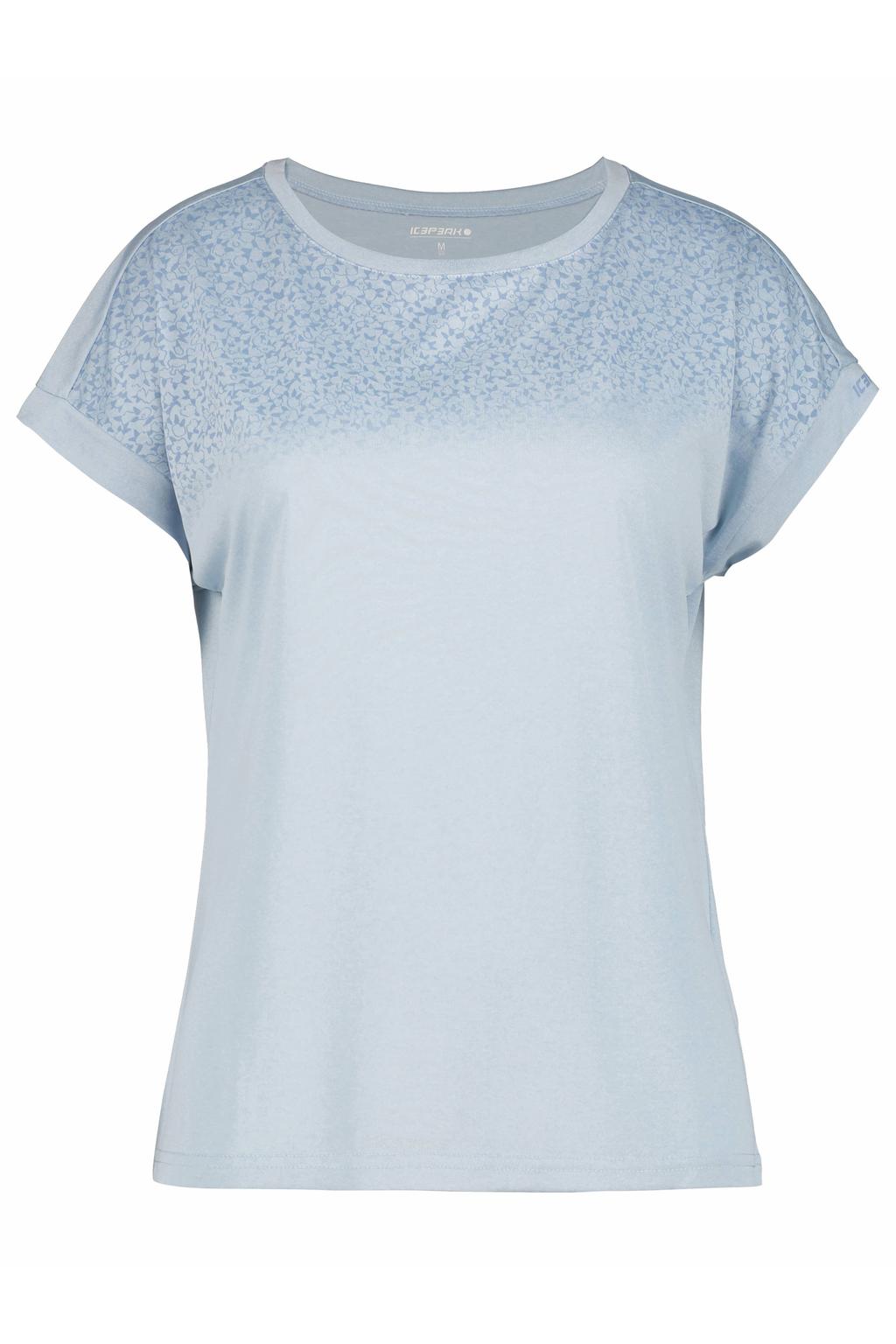 Lichtblauwe dames Icepeak T-shirt Brownfield van polyester met korte mouwen en ronde hals