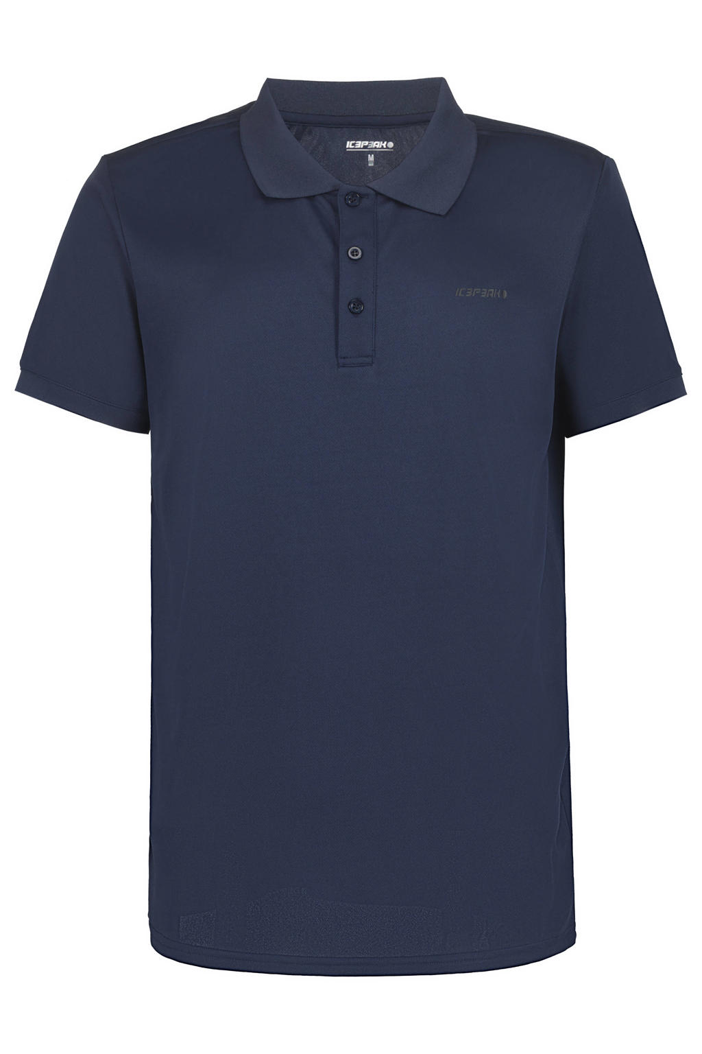 Donkerblauwe heren Icepeak polo Bellmont met korte mouwen, klassieke kraag en knoopsluiting